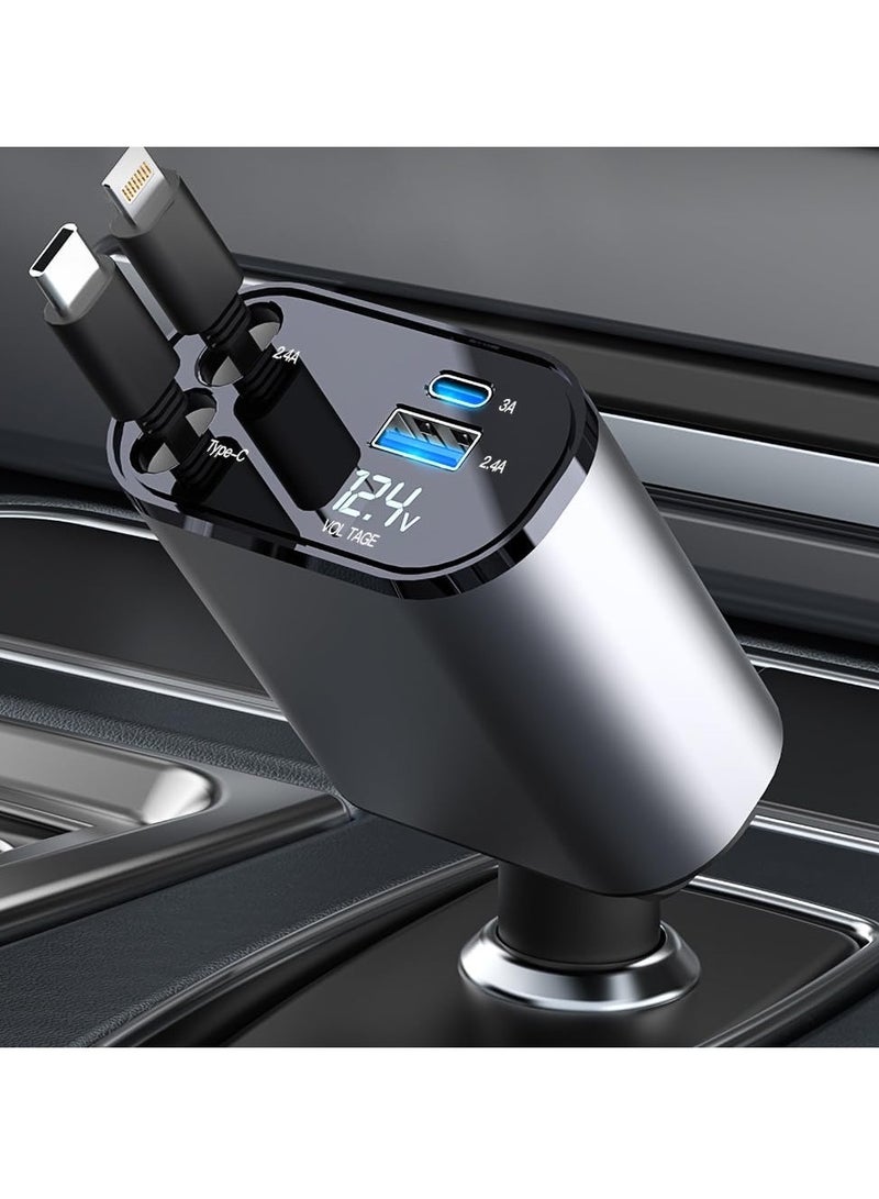 Super Fast Car Charger 120wt With Telescopic Cable - Image 4