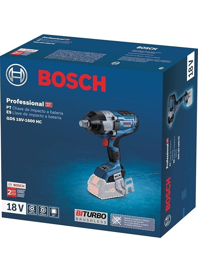 BOSCH - Gds 18 V-1600 Hc Cordless Impact Wrench (Solo) - Image 1
