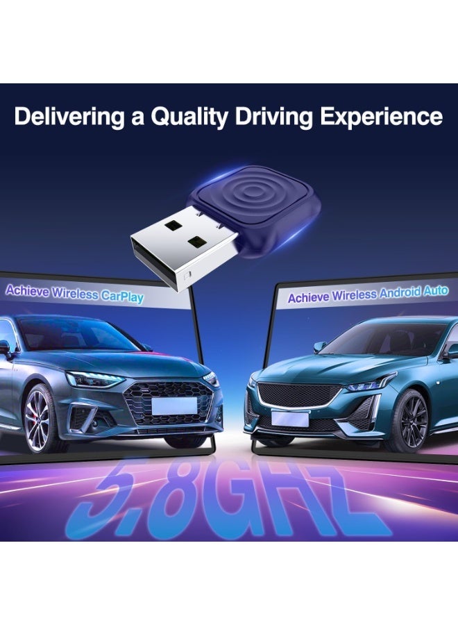 كار لينكيت محول لاسلكي صغير فائق الدقة لـ CarPlay لأجهزة iPhone، ومحول لاسلكي لـ Android Auto، يحول الاتصال السلكي إلى اتصال لاسلكي لـ CarPlay وAndroid Auto، إعداد سهل وسريع، متوافق مع السيارات من موديلات 2016 وما بعدها - Image 4