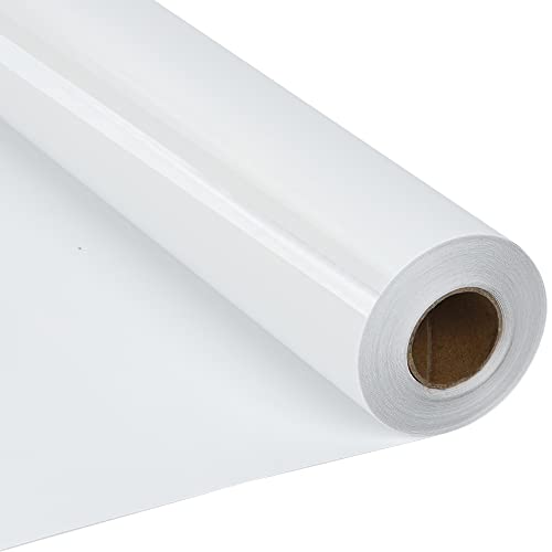 RENLITONG White Iron on Vinyl 12Inch by 20ft Roll HTV Heat Transfer Vinyl for TShirt HTV Rolls for All Cutter Machine Easy to Cut Weed for Heat Transfer Design