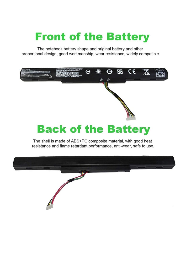 AS16A5K Battery Recplacement For Acer. Aspire E15 E5-475 E5-523 E5-553 E5-575 E5-575G E5-576 E5-774G E5-575G-53VG Series,Fit P/N AS16A7K AS16A8K