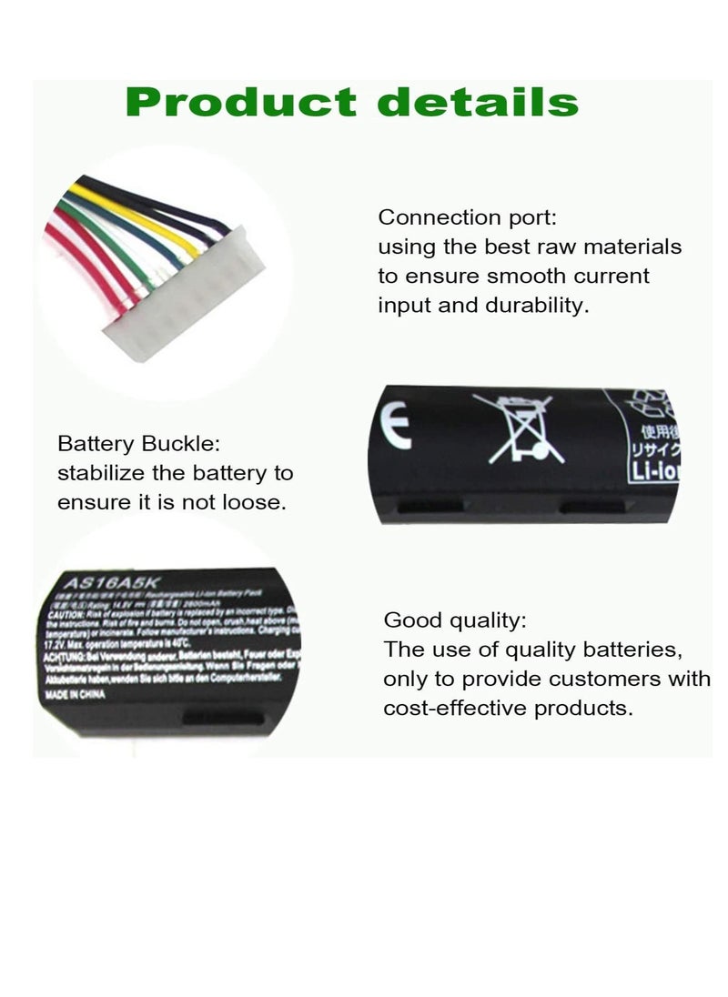 AS16A5K Battery Recplacement For Acer. Aspire E15 E5-475 E5-523 E5-553 E5-575 E5-575G E5-576 E5-774G E5-575G-53VG Series,Fit P/N AS16A7K AS16A8K