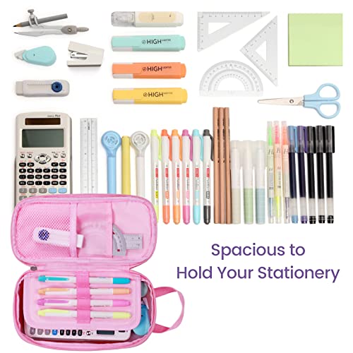 Bagseri Glitter Pencil Case for Girls - Expandable Kids Pencil Pouch Large Capacity Cute Pencil Bag for School, Pen Case Only (Pink, Unicorns) - Image 3