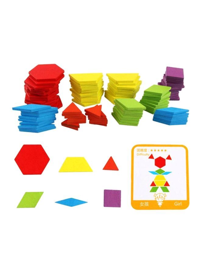 NIBEMINENT Wooden Pattern Block Puzzle Set 24.5x21.3x4cm  - Image 4