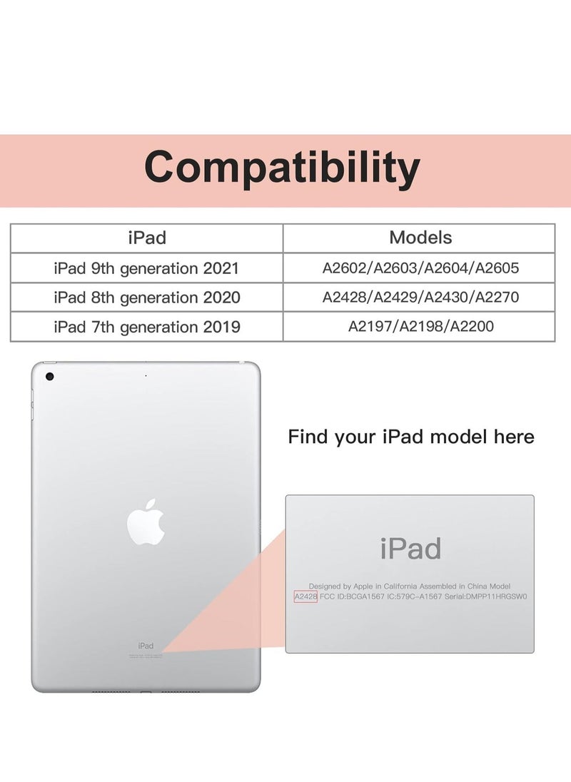 JAJEEK iPad 9th/8th/7th Generation Case (2021/2020/2019) - iPad 10.2-Inch Case with Pencil Holder, Slim Soft TPU Back Smart Magnetic Stand (Light Pink) - Image 1