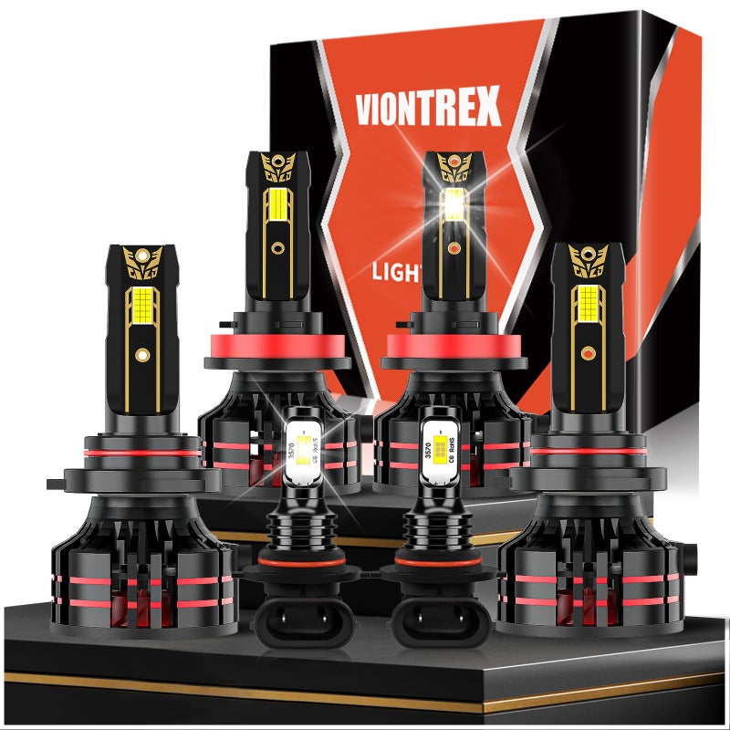 VIONTREX High Low Beam Fog Light Bulbs Combo Pack Fit for 2015-2023 Ford F150 Driving Light Bulb Plug and Play,6500K White Car Lamp Bulbs Kit,IP68 6-Pack - Image 1