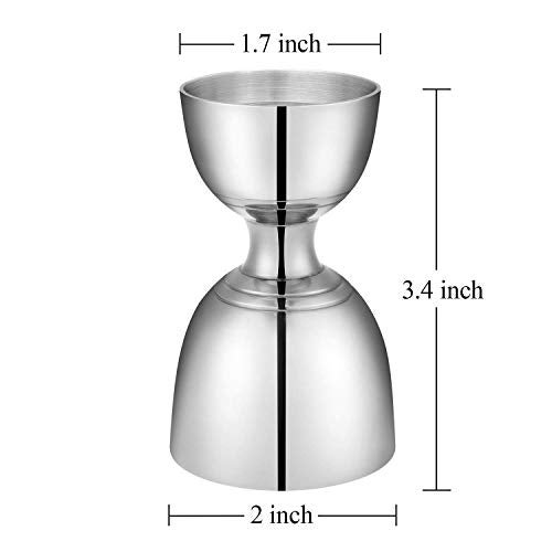 NJ Double Jigger, Electro Plated Nickel Silver with Chrome Finish Cup - Image 2