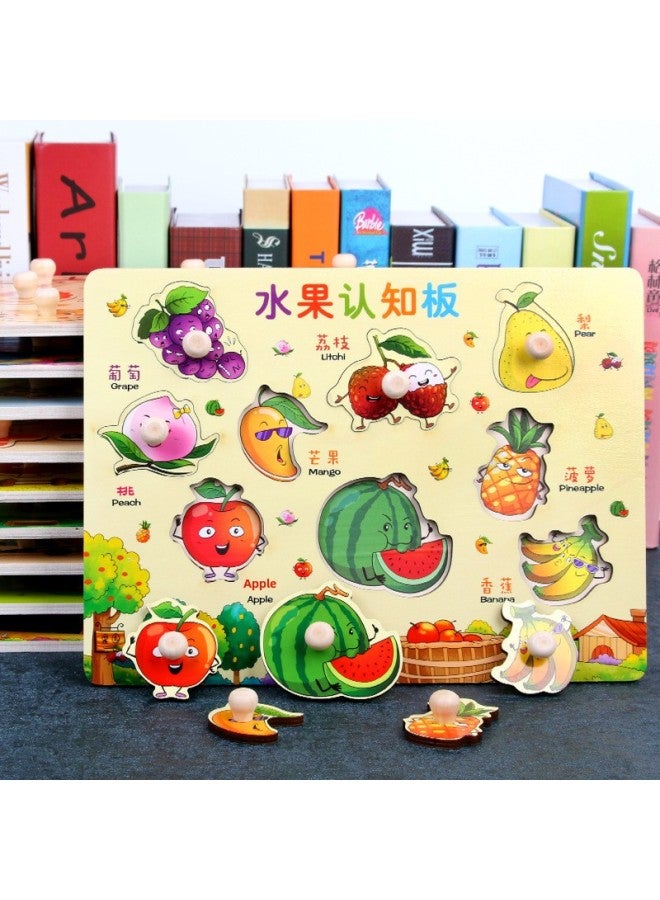 Children's Wooden Jigsaw Puzzle Board Building Blocks Children's Early Education Baby Educational Toys Digital Cognitive Clutch-Color:Journey To The West Cognitive Board - Image 2
