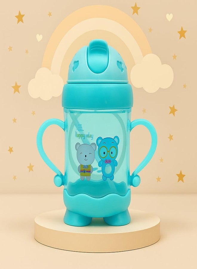 أليا زجاجة رضاعة للأطفال من Alya The Cheeky Kidzz Premium بسعة 250 مل، مزودة بماصة، مناسبة لإطعام الأطفال بالماء والحليب والسوائل (التصميم 604). - Image 1
