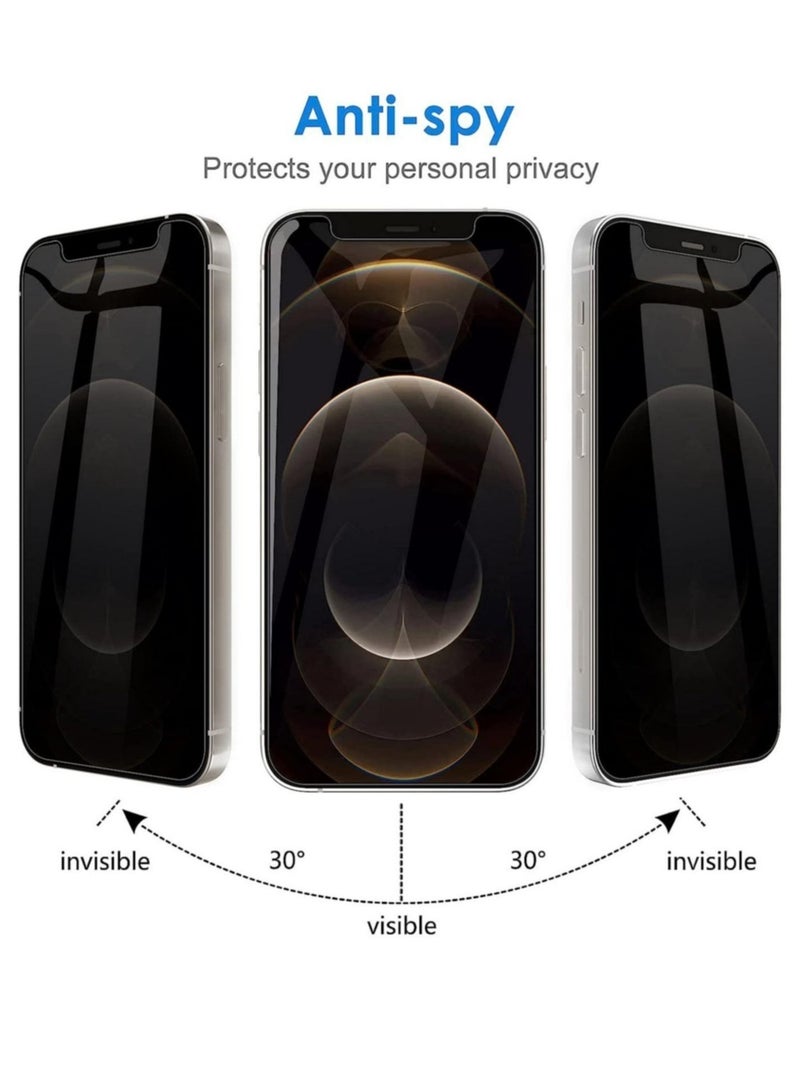 Raxoom (2 Pack) for iPhone 12 mini Privacy Tempered Glass Screen Protector Anti-Scratch with Back Camera glass Alignment Frame Bubble Free Scratch Resistant - Image 3