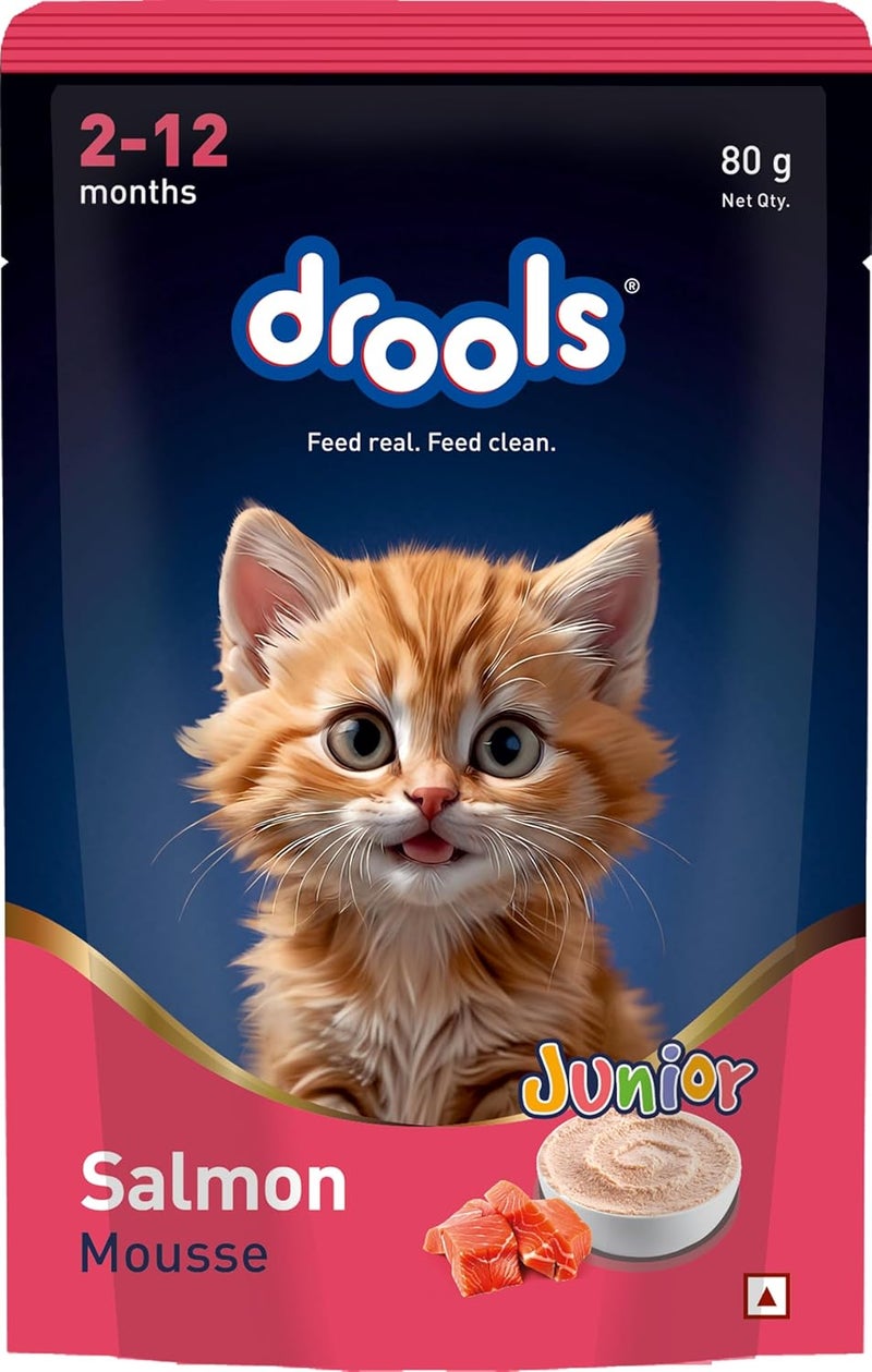Drools Kitten Salmon Mousse 80g - Grain Free, High Protein, Easy to Digest - Image 1