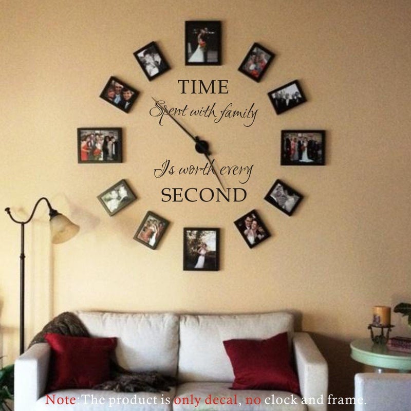 FlyWallD Time Spent with Family is Worth Every Second Family Wall Decals Peel and Stick Picture Stickers Wall Art Decor - Image 4