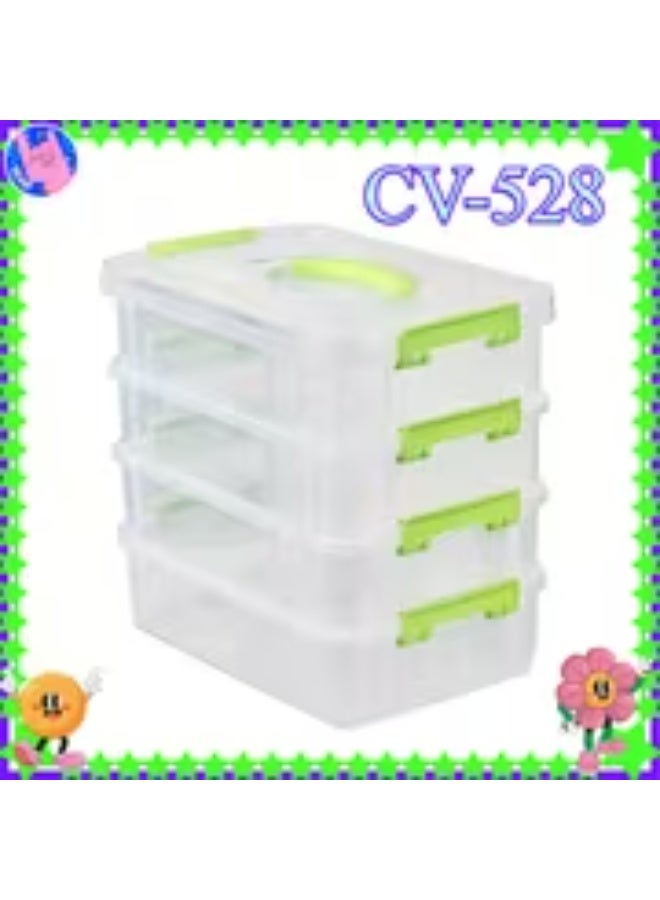 إيروريكس صندوق تخزين بلاستيك شفاف ثقيل التحمل بإطار أخضر وغطاء شفاف – منظم متعدد الأدراج موفر للمساحة للمنزل والمكتب والمدرسة - Image 5