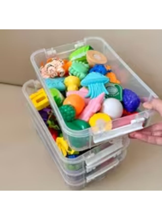 إيروريكس صندوق تخزين بلاستيك شفاف ثقيل التحمل بإطار أخضر وغطاء شفاف – منظم متعدد الأدراج موفر للمساحة للمنزل والمكتب والمدرسة - Image 3