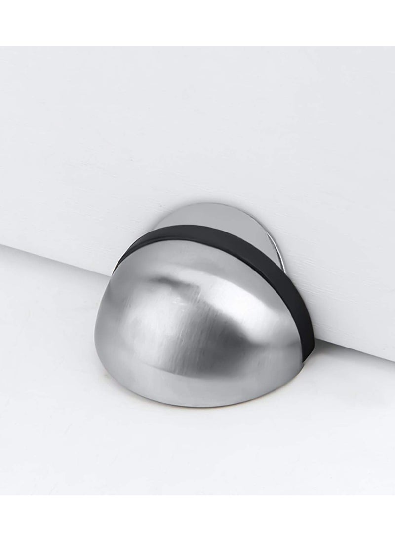 Magnetic Door Stops Floor Mounted, Strong Magnetic Self Adhesive Magnetic Door Stopper Stainless Steel Door Holder Soft Close Door Magnet Heavy Duty Silver Rubber (2 Pack)  - Image 3