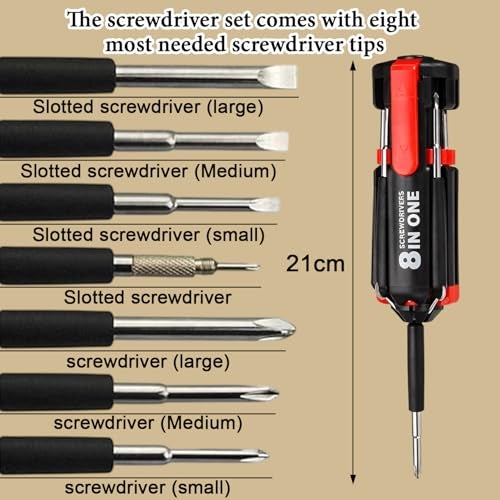 Monarch Bizcom Impex 8 in 1 Multi Screwdriver with 6 LED/Torch Set | Versatile & Compact Professional Tools for Illumination and Precision Repairs at Home, Laptop, DIY Projects - Image 2