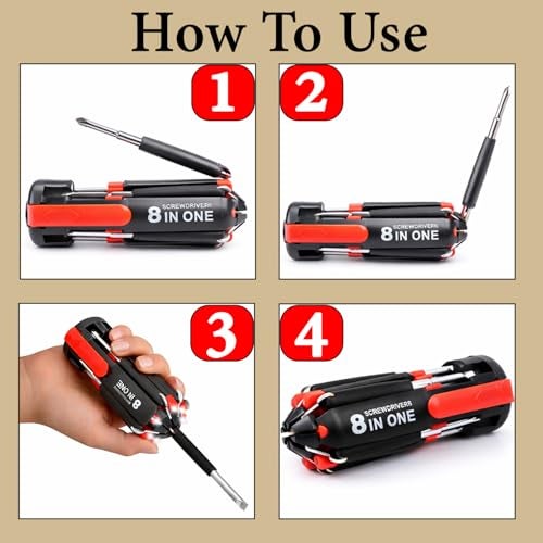 Monarch Bizcom Impex 8 in 1 Multi Screwdriver with 6 LED/Torch Set | Versatile & Compact Professional Tools for Illumination and Precision Repairs at Home, Laptop, DIY Projects - Image 4
