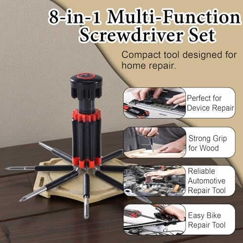 Monarch Bizcom Impex 8 in 1 Multi Screwdriver with 6 LED/Torch Set | Versatile & Compact Professional Tools for Illumination and Precision Repairs at Home, Laptop, DIY Projects - Image 5