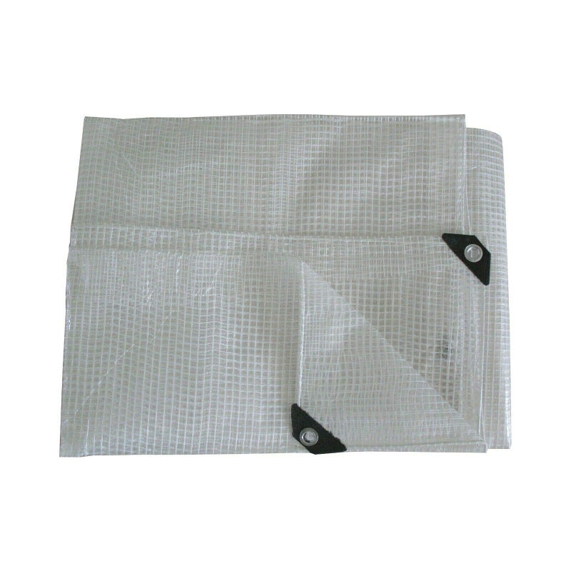 SolaDirect 3m x 3m Heavy-Duty Waterproof Mesh Clear Tarpaulin, Reinforced Transparent Tarp Cover with Rubber Strengthened Corners, Groundsheet, Outdoor Polyethylene Sheeting - Image 1