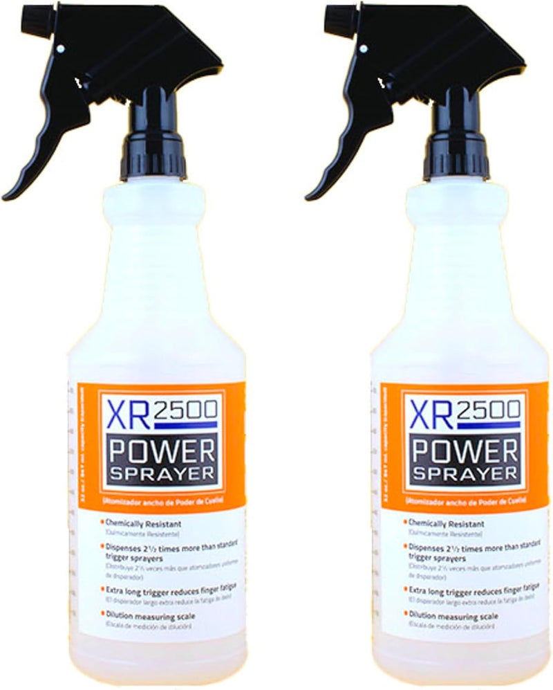 Sprayco Power Spray Bottles with High Output and Dilution Scale, Fully Adjustable and Chemically Resistant, 32oz, 2-Pack - Image 1