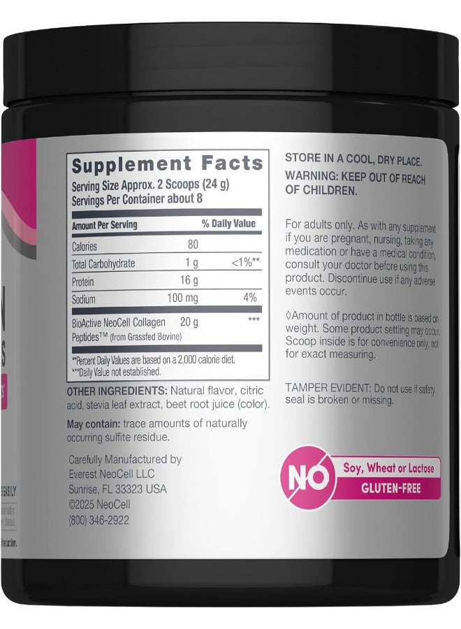 NEOCELL Super Collagen Peptides Powder Type 1 And 3 190 G Berry Lemon Flavour - Image 4