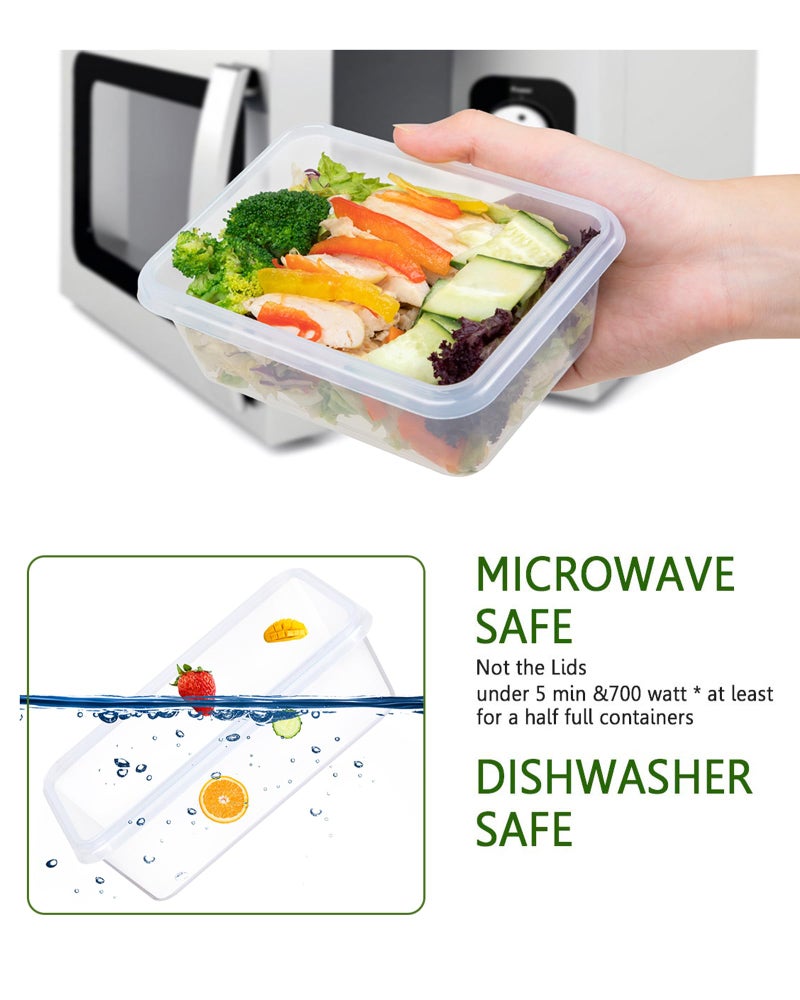 FOOYOO 32 Piece Food Storage Container with Lids (16 Containers + 16 Lids) - Plastic Food Airtight Leak Proof Snap Lock Lids  BPA Free Storage Containers with Lids - Image 5