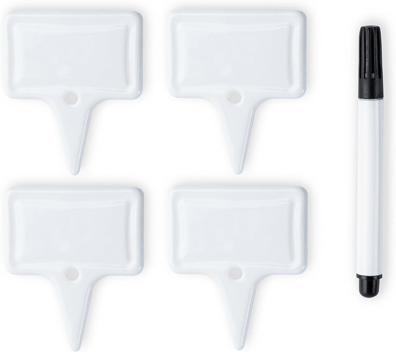 True علامات لوحات الجبن الخزفية، علامات الجبن، ملحقات الشاركتوري، أساسيات الاستضافة لعيد الميلاد، الزفاف، حفلات النبيذ، مجموعة من 4، بيضاء - Image 3