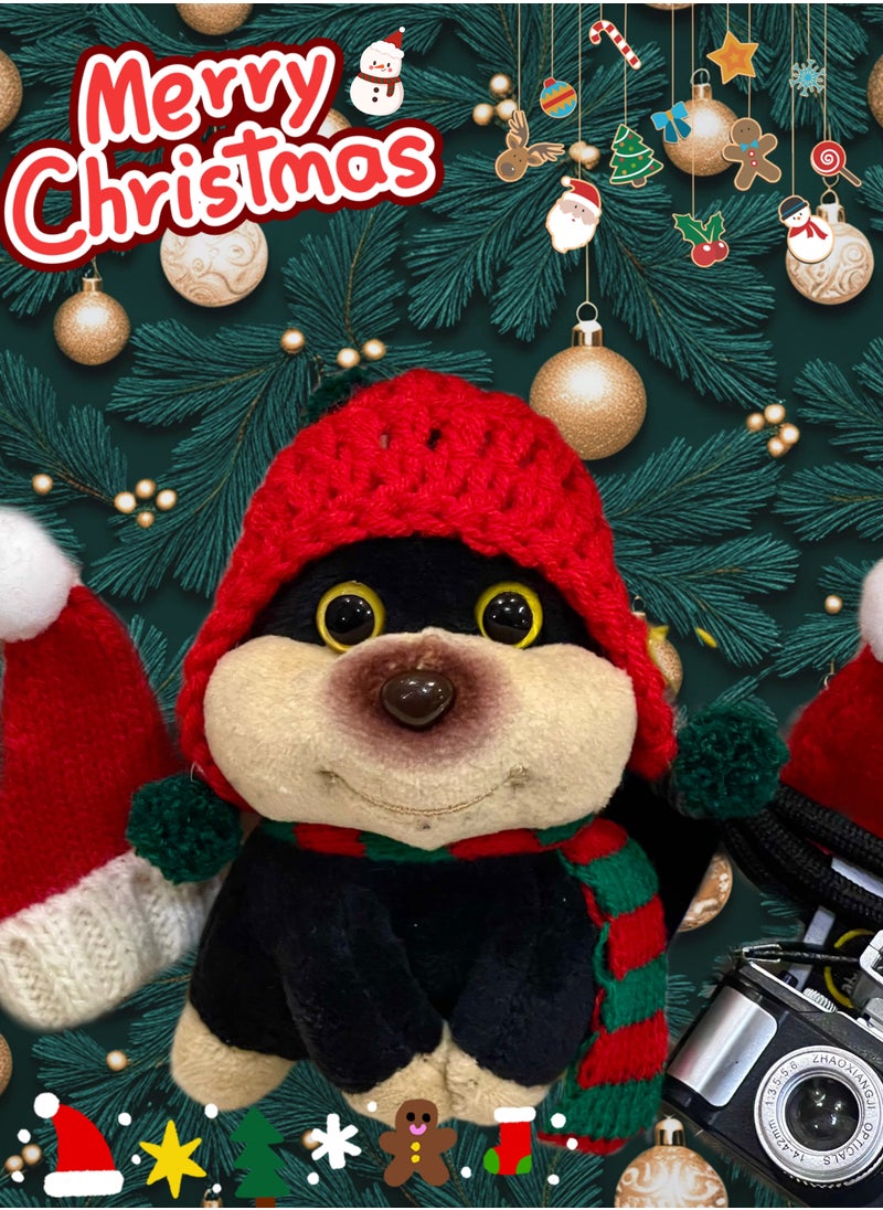 Generic Adorable Santa Claus Decoration Keychain with Cute Puppy Design, Perfect cuddling toys for Kids & Car Key for Women, Interesting Christmas Tree Toys & Dog Bag Charms(1pc, red/green)  - Image 1