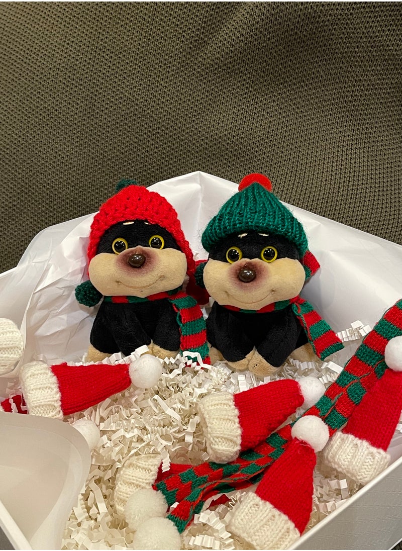Generic Adorable Santa Claus Decoration Keychain with Cute Puppy Design, Perfect cuddling toys for Kids & Car Key for Women, Interesting Christmas Tree Toys & Dog Bag Charms(1pc, red/green)  - Image 4
