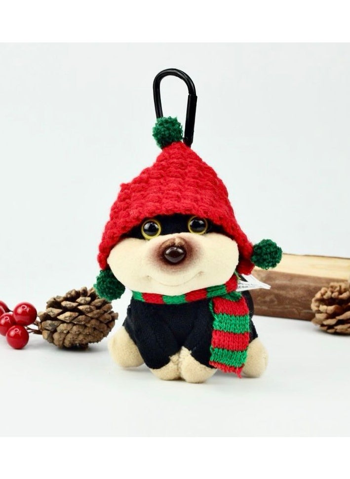 Generic Adorable Santa Claus Decoration Keychain with Cute Puppy Design, Perfect cuddling toys for Kids & Car Key for Women, Interesting Christmas Tree Toys & Dog Bag Charms(1pc, red/green)  - Image 2