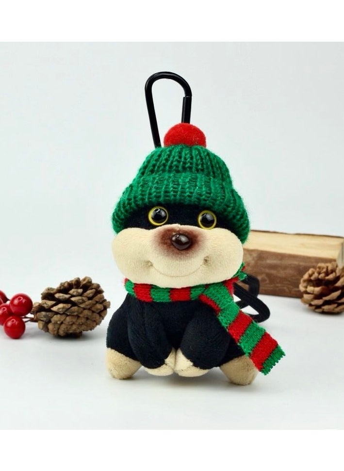 Generic Adorable Santa Claus Decoration Keychain with Cute Puppy Design, Perfect cuddling toys for Kids & Car Key for Women, Interesting Christmas Tree Toys & Dog Bag Charms(1pc, red/green)  - Image 3