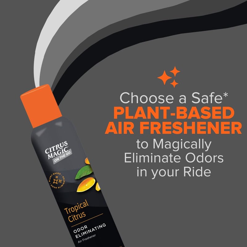 Citrus Magic On The Go Odor Eliminating Air Freshener Spray for Auto, Tropical Citrus, 8-Ounce, Pack of 2 - Image 5