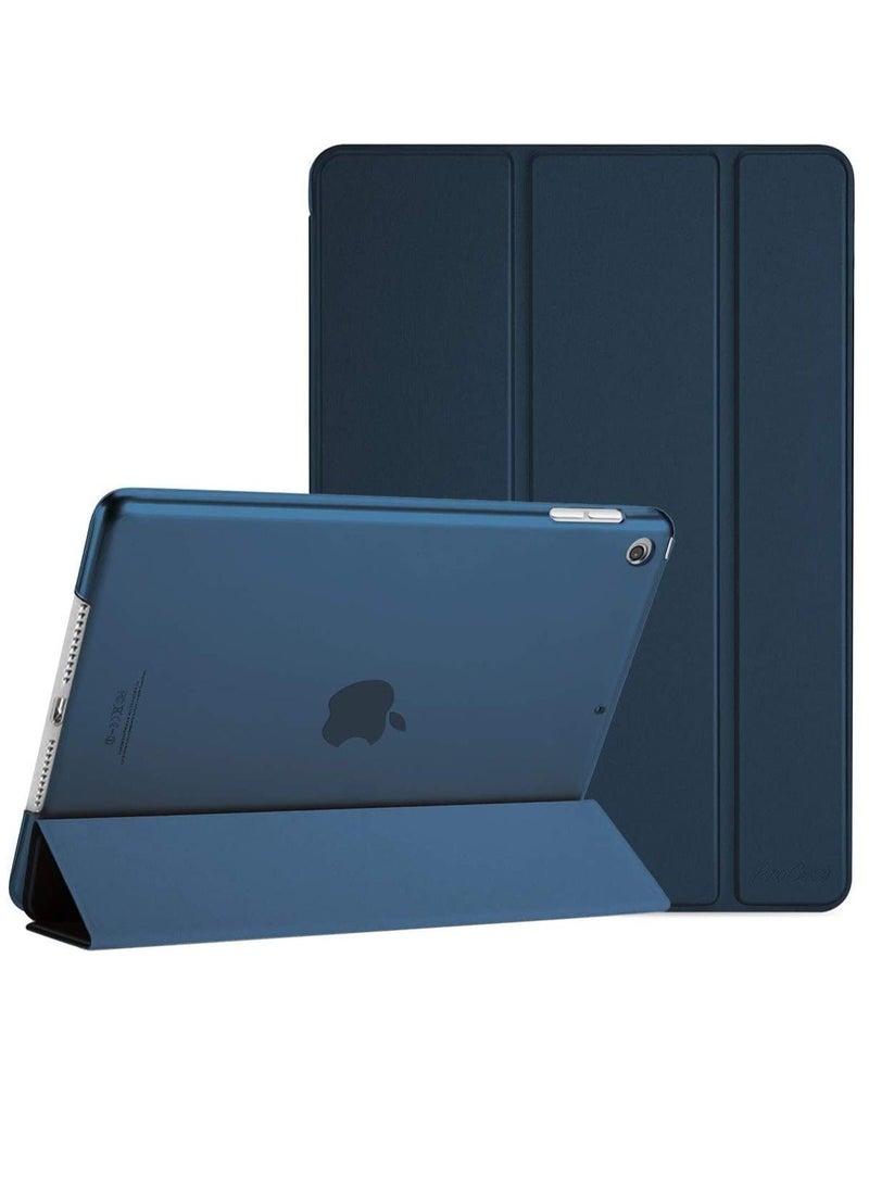 راكسوم حافظة iPad 10.2 - غطاء ذكي واقٍ رفيع شفاف من البولي كربونات الصلب مع حامل لجهاز iPad من الجيل التاسع/الثامن/السابع (أزرق داكن)  - Image 1