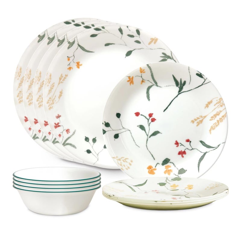 Corelle Vitrelle Signature Wildflower Scatter 12Piece Dinnerware Set