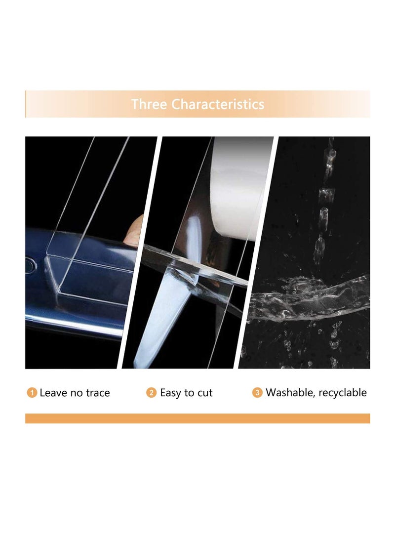 Excefore no Adhesive Tape Nano Tape Multipurpose Double Sided No-Trace Removable Glue Tape Washable Strong Gel Anti-Slip Fixed Adhesive Transparent Multifunctional Nano Tape - Image 3
