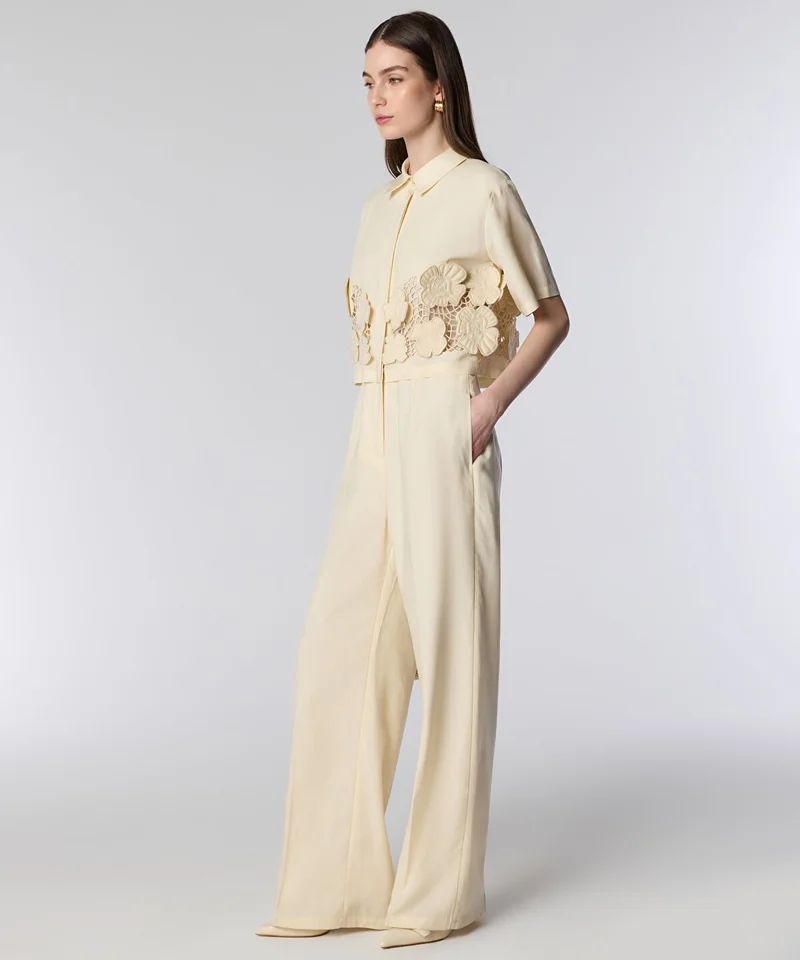Floral Applique Wide Leg Jumpsuit