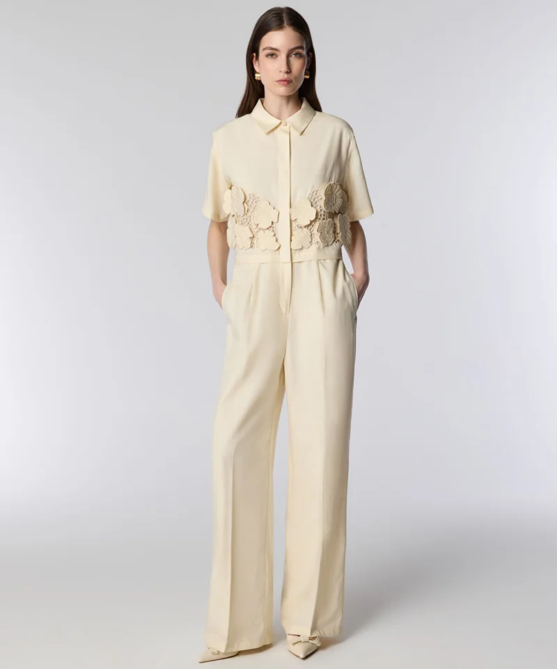 Ipekyol  Floral Applique Wide Leg Jumpsuit for Women | Best Price UAE