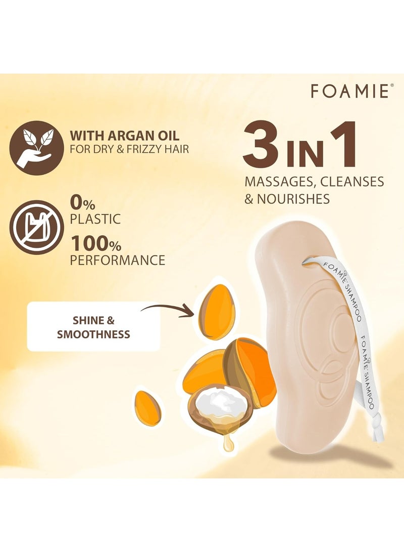 FOAMIE Argan Oil Shampoo Bar for Dry & Frizzy Hair - Image 2