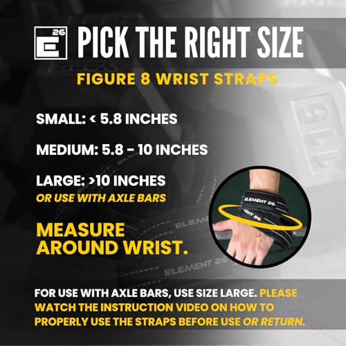 Element 26 Padded Figure 8 Wrist Straps - Weightlifting Straps - Functional Fitness, Weight Lifting, Deadlifts, Farmer Walks (Medium, Black) - Image 4