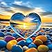 MINIWAN 500 Piece Jigsaw Puzzle for Adults Heart of Glass Sunset Beach with Colorful Pebbles 20x20 Inch Unique Art Puzzle Challenging Hard Difficult Puzzles for Adults - Image 2