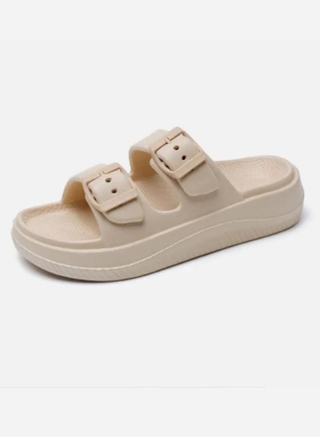 Sneak-a-Peek Double Buckle Strap Slides by Styli