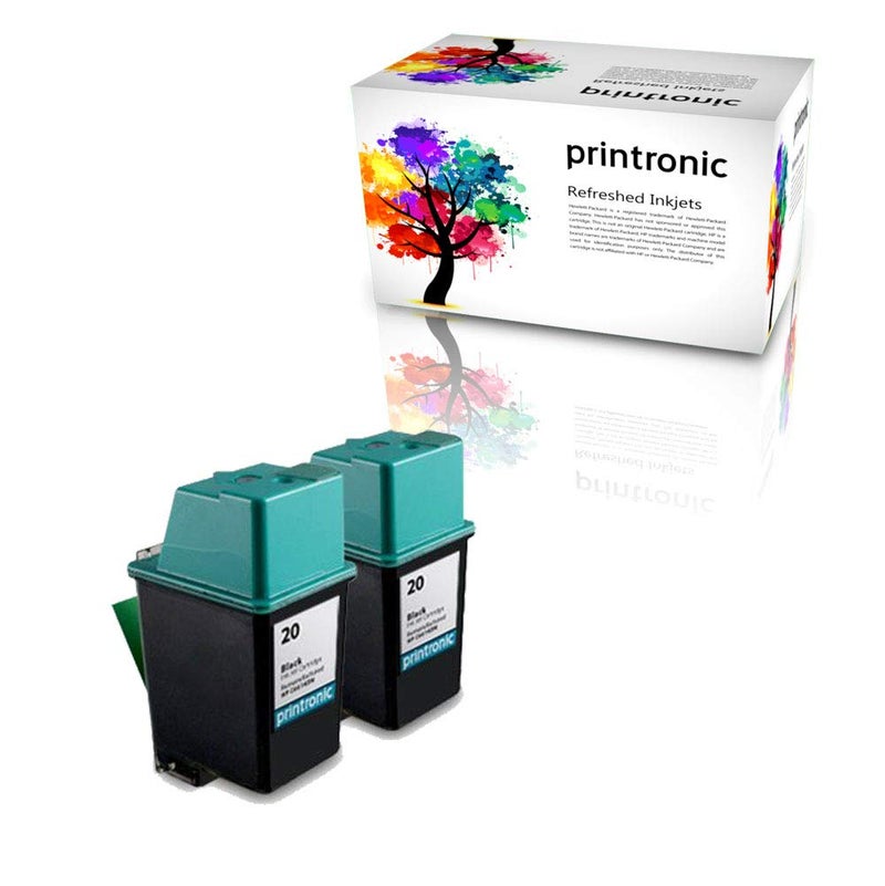 Printronic Remanufactured Ink Cartridge Replacement for HP 20 C6614DN (2 Black) - Image 4