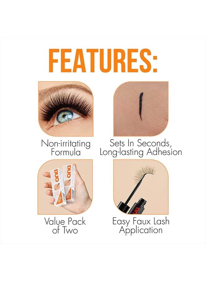 DUO Brush-on Strip Lash Adhesive | Dark | Fast-Drying False Eyelash Adhesive | 0.18 Oz. 2-Pack - Image 4