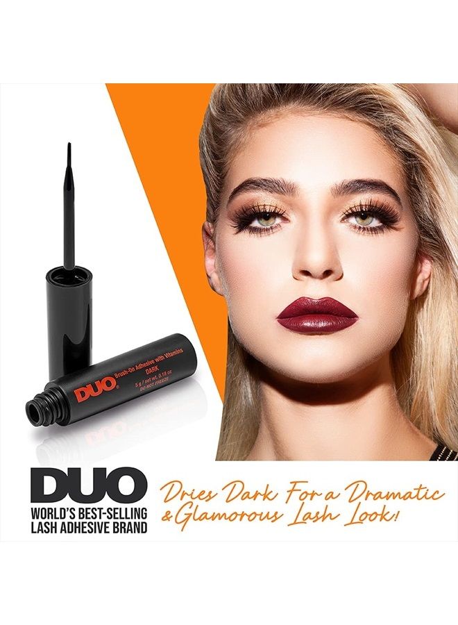 DUO Brush-on Strip Lash Adhesive | Dark | Fast-Drying False Eyelash Adhesive | 0.18 Oz. 2-Pack - Image 3