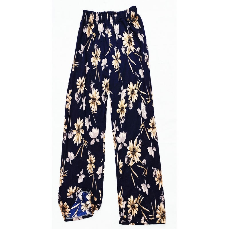 Cross-border Fashion Ink Butterfly National Style Casual Pants Womens New Chinese Style Loose Wide Leg Loose Summer New Ankle-length Pants Kuju ice silk nine-point straight floral pants 