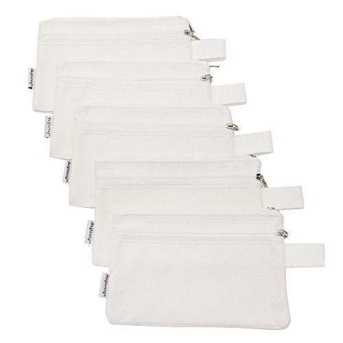 Augbunny 100% Cotton 16oz Canvas Zipper Makeup Pouch, Coin Purse, Cellphone Purse, Pen/Pencil Case 5-pack - Image 1