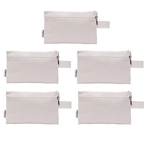Augbunny 100% Cotton 16oz Canvas Zipper Makeup Pouch, Coin Purse, Cellphone Purse, Pen/Pencil Case 5-pack - Image 2