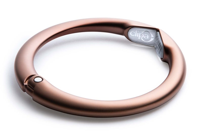 Clipa Bag Hanger - Matte Bronze PVD - The Ring That Opens Into a Hook and Hangs in Just 1/2" of Space, Holds 33 lbs., 3 yr. Warranty - Image 2