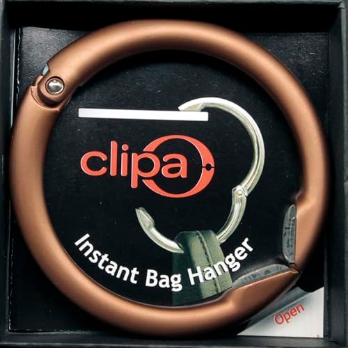 Clipa Bag Hanger - Matte Bronze PVD - The Ring That Opens Into a Hook and Hangs in Just 1/2" of Space, Holds 33 lbs., 3 yr. Warranty - Image 3
