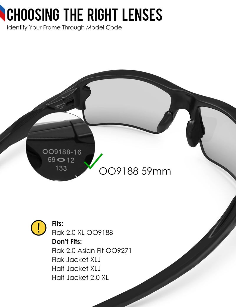 BLAZERBUCK Polarized Replacement Lenses for Oakley Flak 2.0 XL OO9188- Black - Image 4